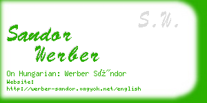 sandor werber business card